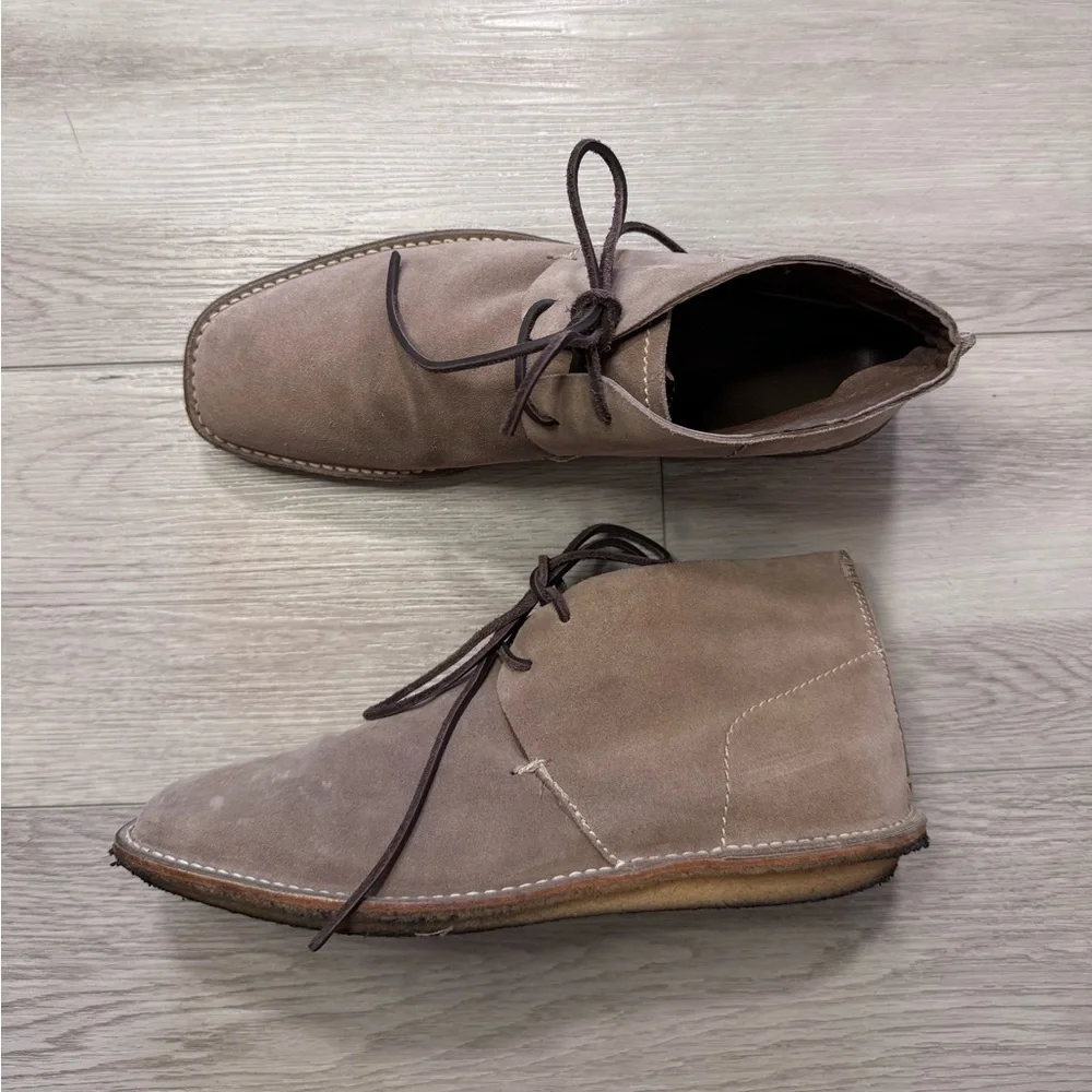 YSL Slp Desert Chukka Suede Leather Boots Sz 40.5 Mens US 7.5 Tan Classic Travel